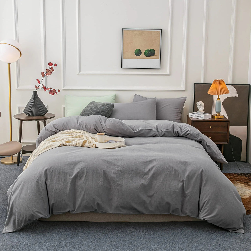 Elegant Microfiber Duvet Cover Kit With Zipper Closure For Breathable All-Season Comfort