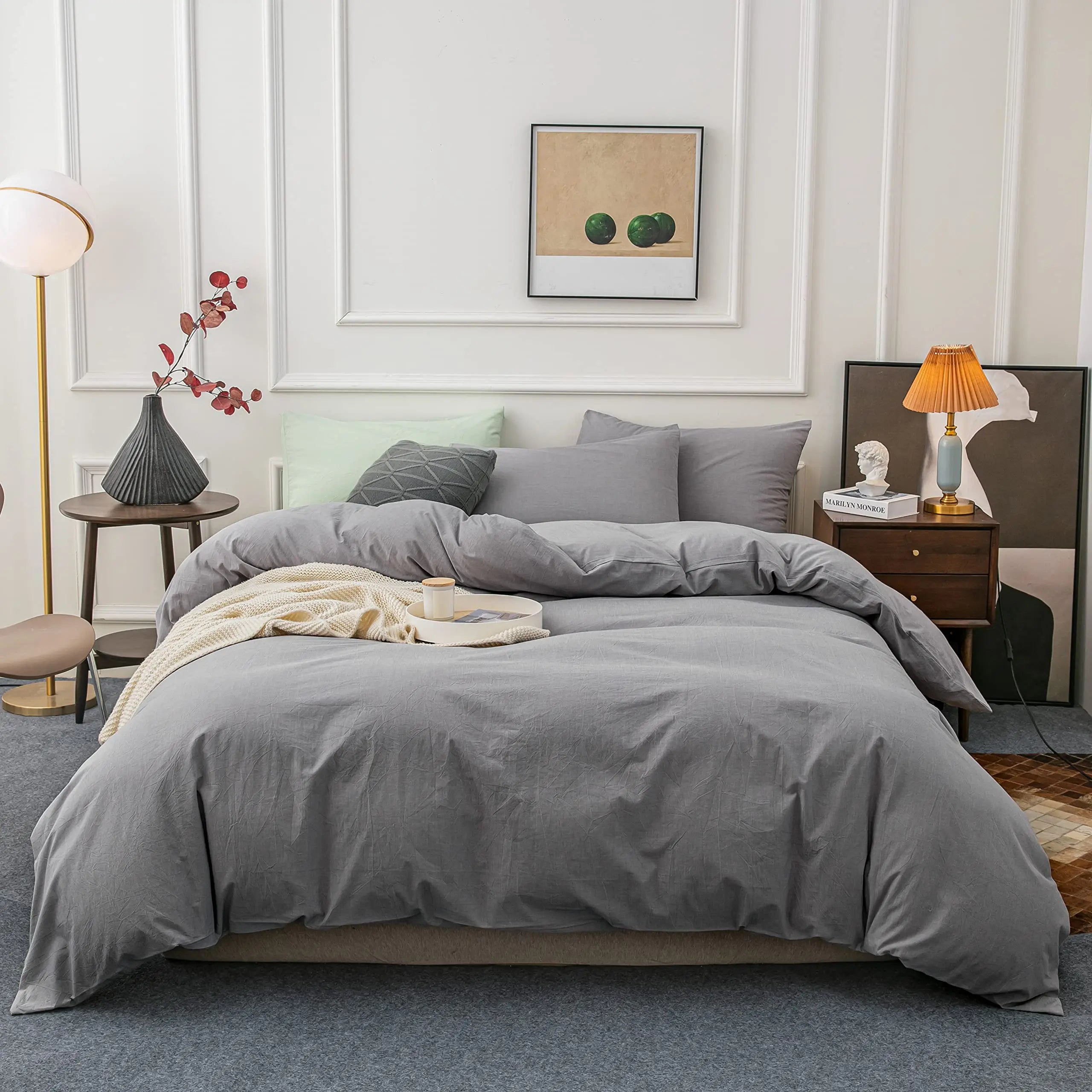 Elegant Microfiber Duvet Cover Kit With Zipper Closure For Breathable All-Season Comfort