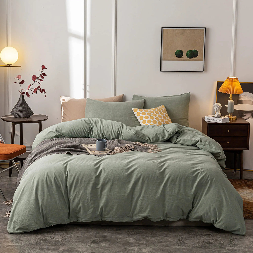 Elegant Microfiber Duvet Cover Kit With Zipper Closure For Breathable All-Season Comfort