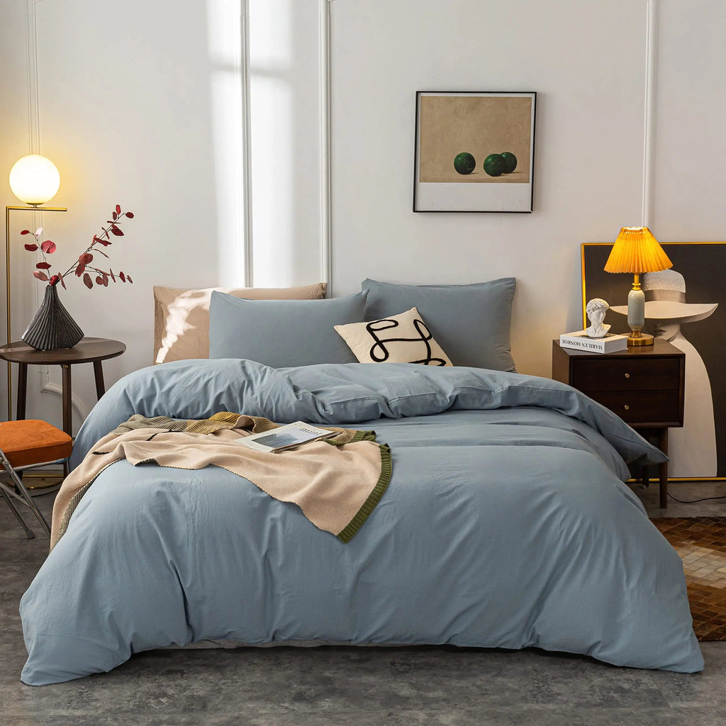 Elegant Microfiber Duvet Cover Kit With Zipper Closure For Breathable All-Season Comfort