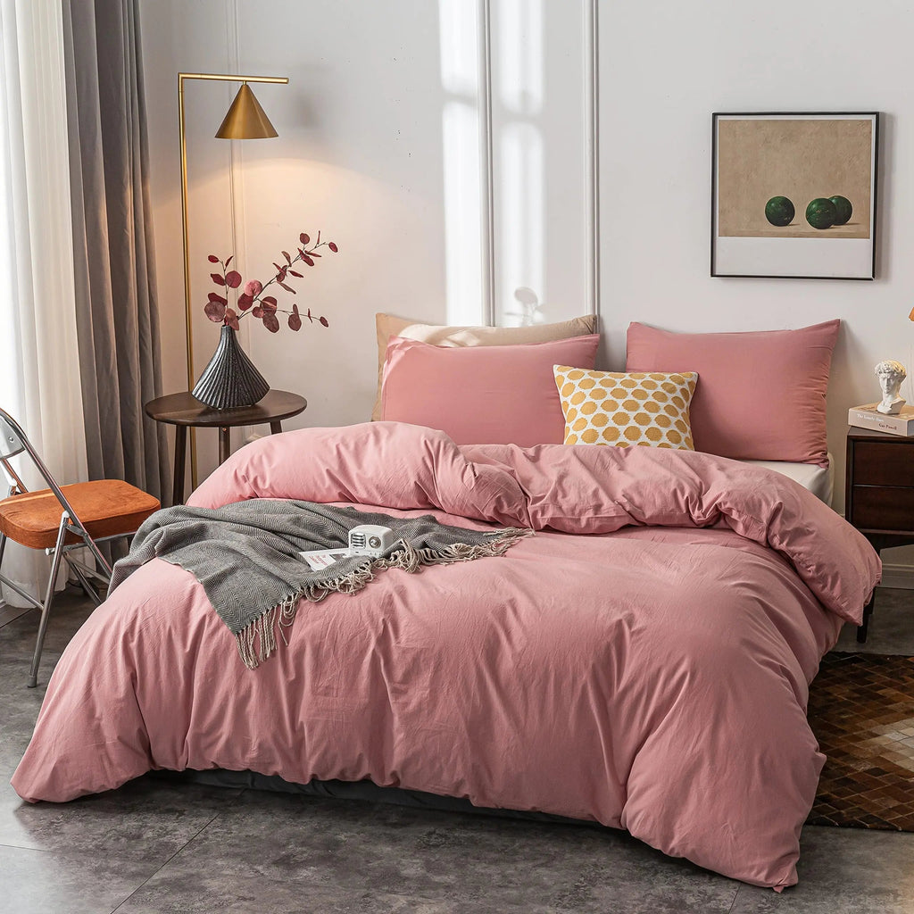 Elegant Microfiber Duvet Cover Kit With Zipper Closure For Breathable All-Season Comfort
