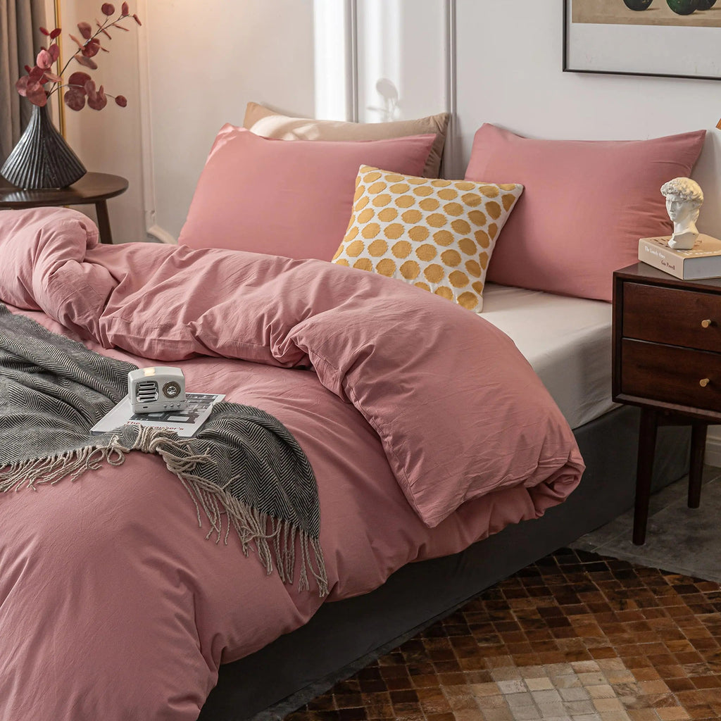 Elegant Microfiber Duvet Cover Kit With Zipper Closure For Breathable All-Season Comfort