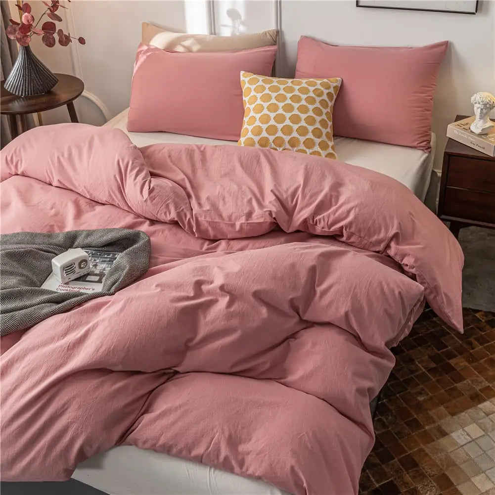 Elegant Microfiber Duvet Cover Kit With Zipper Closure For Breathable All-Season Comfort