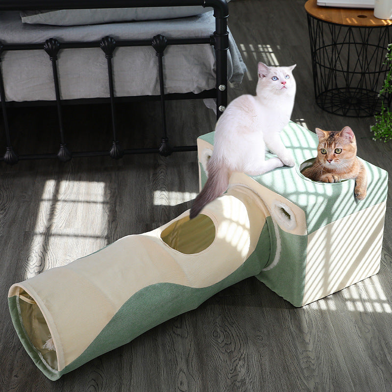 Luxury Model Collection Indoor Cat House With Multi Functional Velvet Hideout
