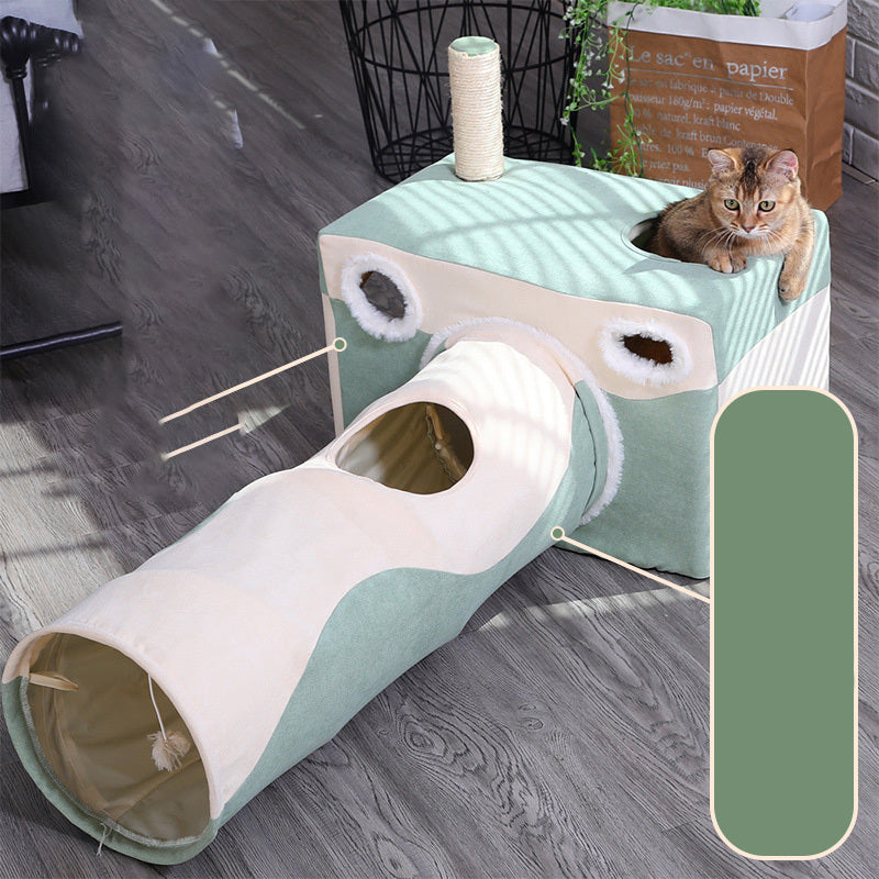 Luxury Model Collection Indoor Cat House With Multi Functional Velvet Hideout