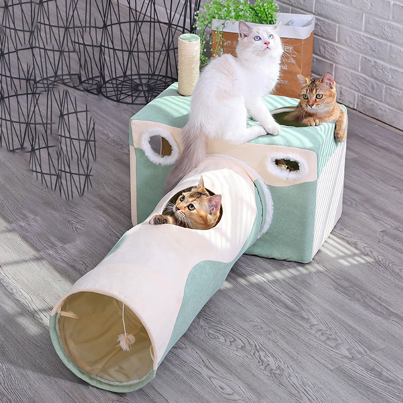 Luxury Model Collection Indoor Cat House With Multi Functional Velvet Hideout