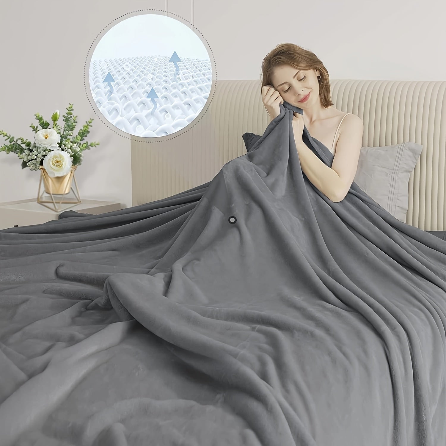 Luxurious Reversible Fleece Blanket With Soft Texture For All Season Comfort