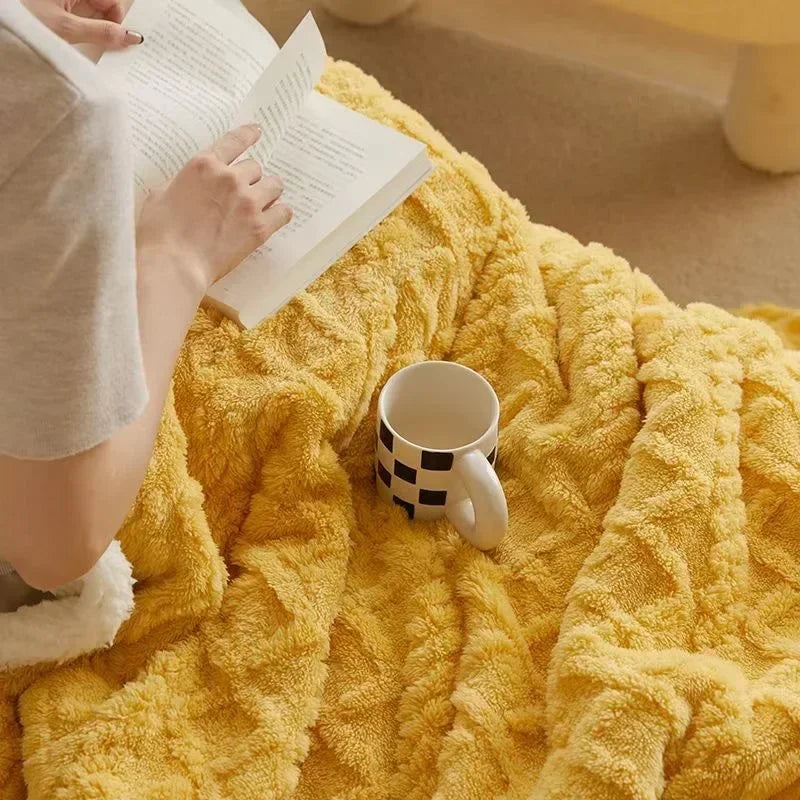 LuxyCozy Thick Lambswool Blanket With Fleece Softness For Lightweight Winter Warmth