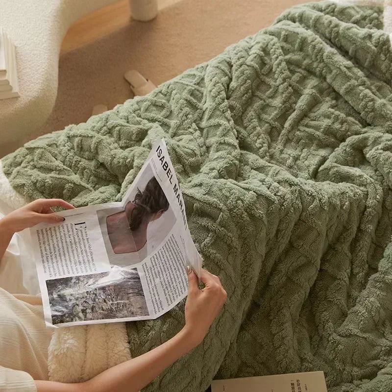 LuxyCozy Thick Lambswool Blanket With Fleece Softness For Lightweight Winter Warmth