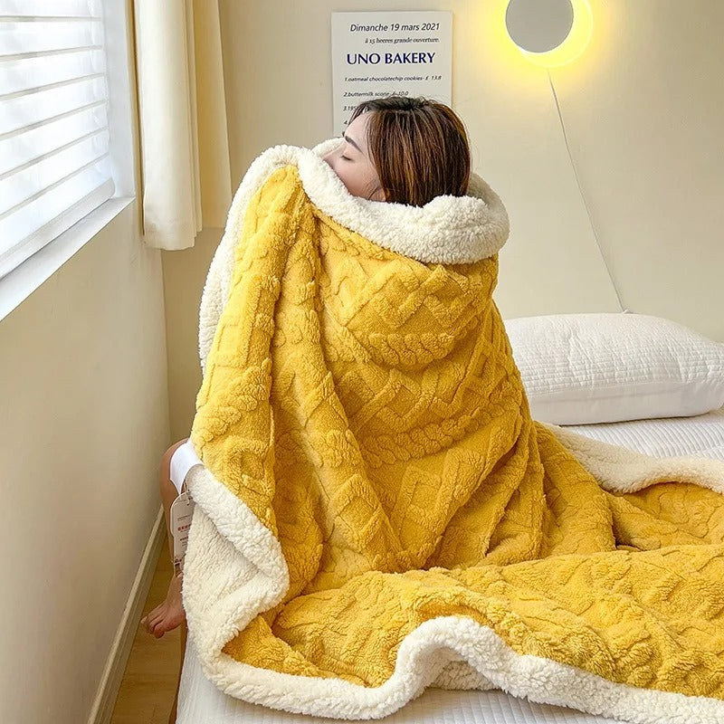 LuxyCozy Thick Lambswool Blanket With Fleece Softness For Lightweight Winter Warmth