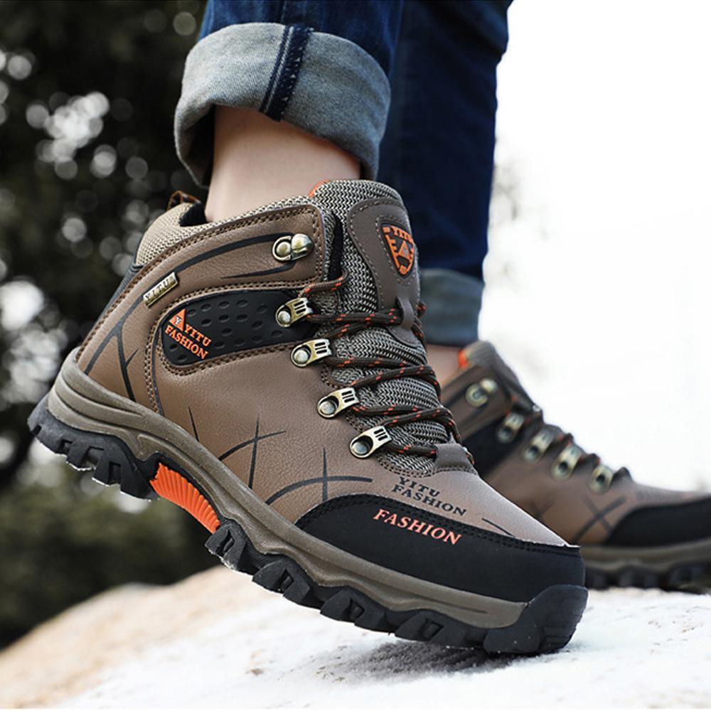 Winter Comfort Hiking Boots For Men Lined With Fleece And Waterproof