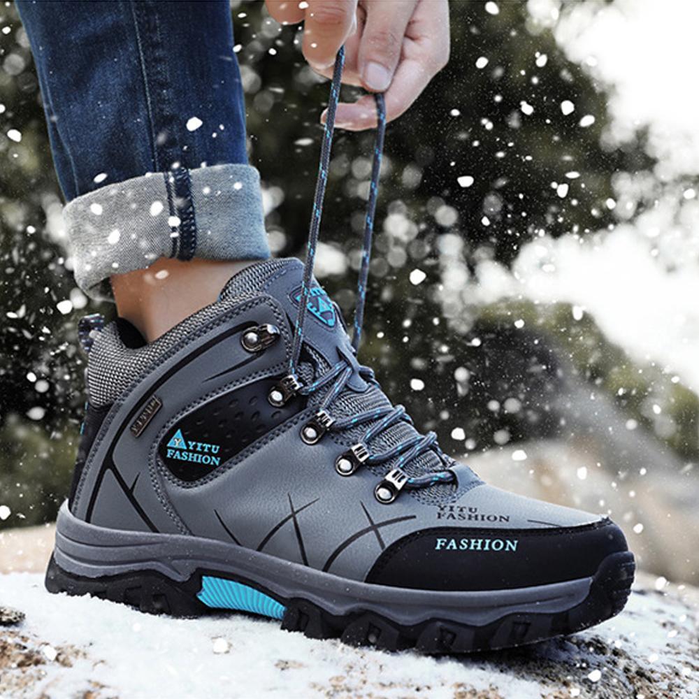 Winter Comfort Hiking Boots For Men Lined With Fleece And Waterproof