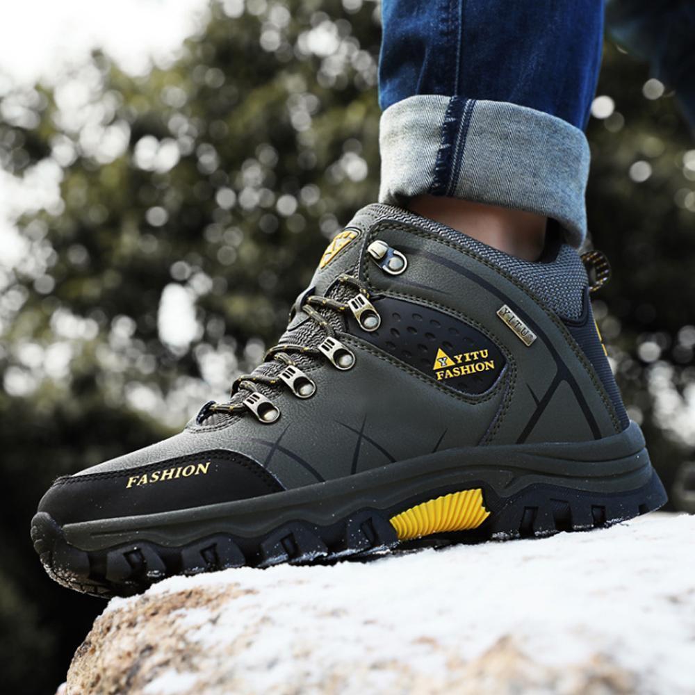 Winter Comfort Hiking Boots For Men Lined With Fleece And Waterproof