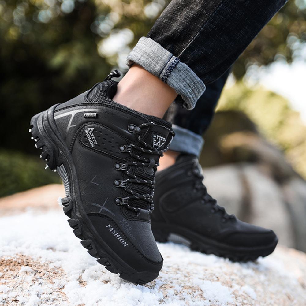 Winter Comfort Hiking Boots For Men Lined With Fleece And Waterproof