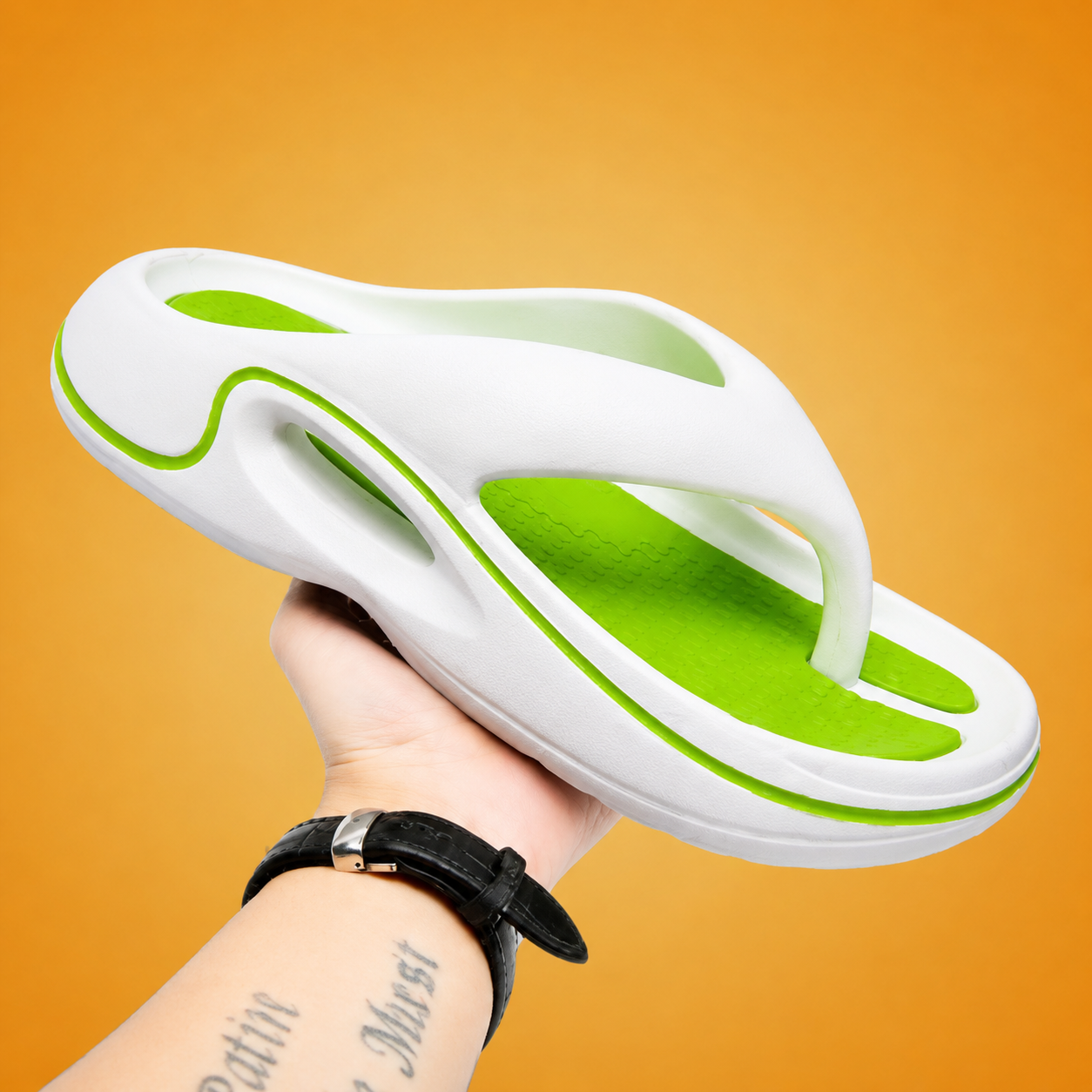 Men's Cushioned Flip Flop Slides With Sport Grip Lightweight Comfort