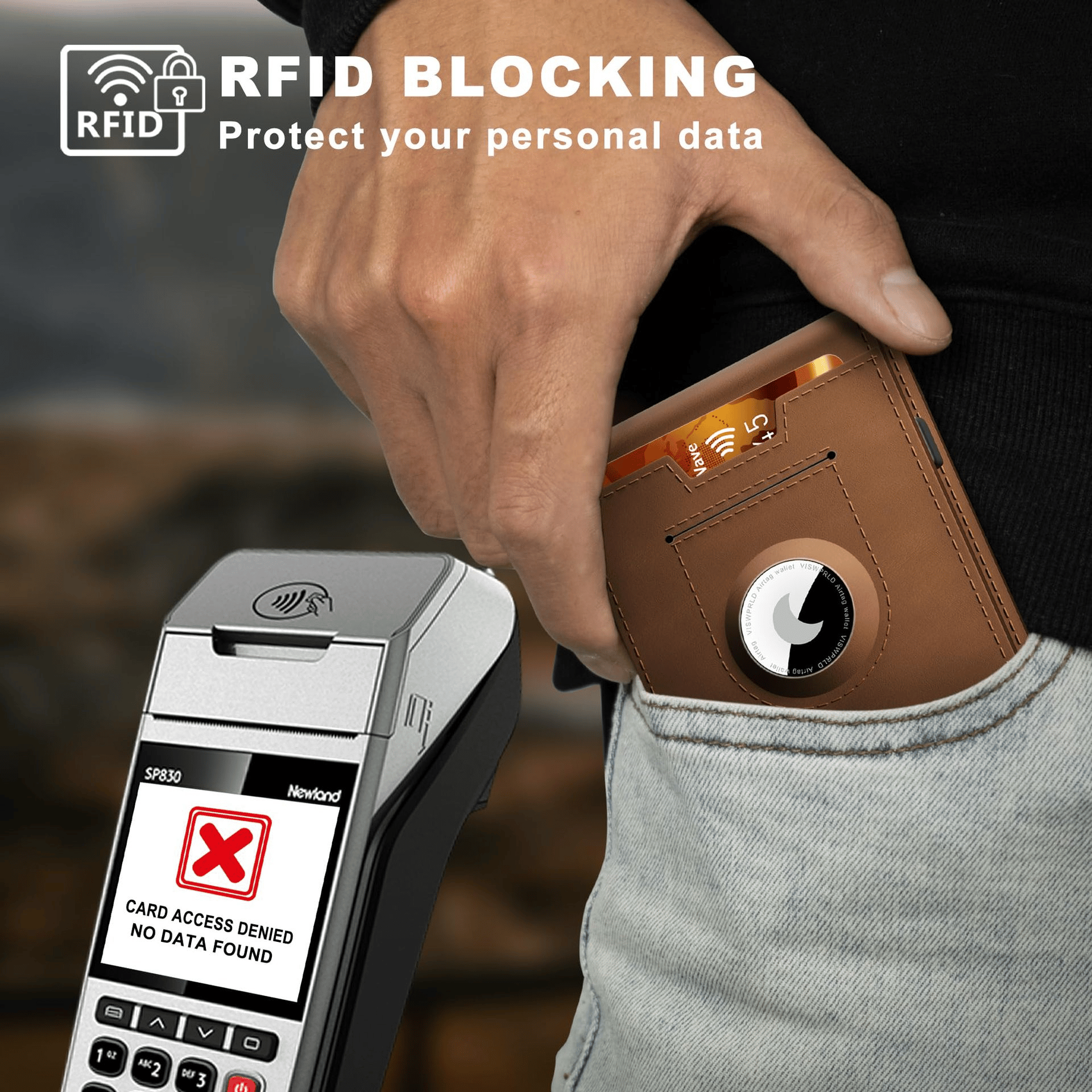 Minimalist Aluminum Money Clip Wallet With RFID Protection And AirTag Pocket