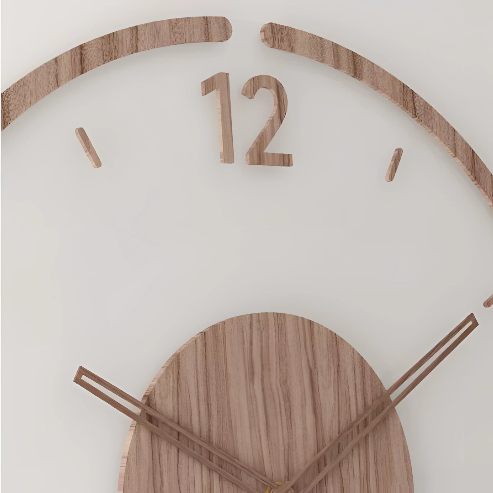 Minimalist Wall Clock in Wood, Quiet Quartz Movement for Contemporary Homes