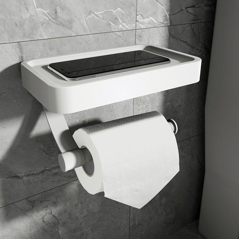 Modern Bathroom Organizer With Wall Mount Shelf And Roll Holder