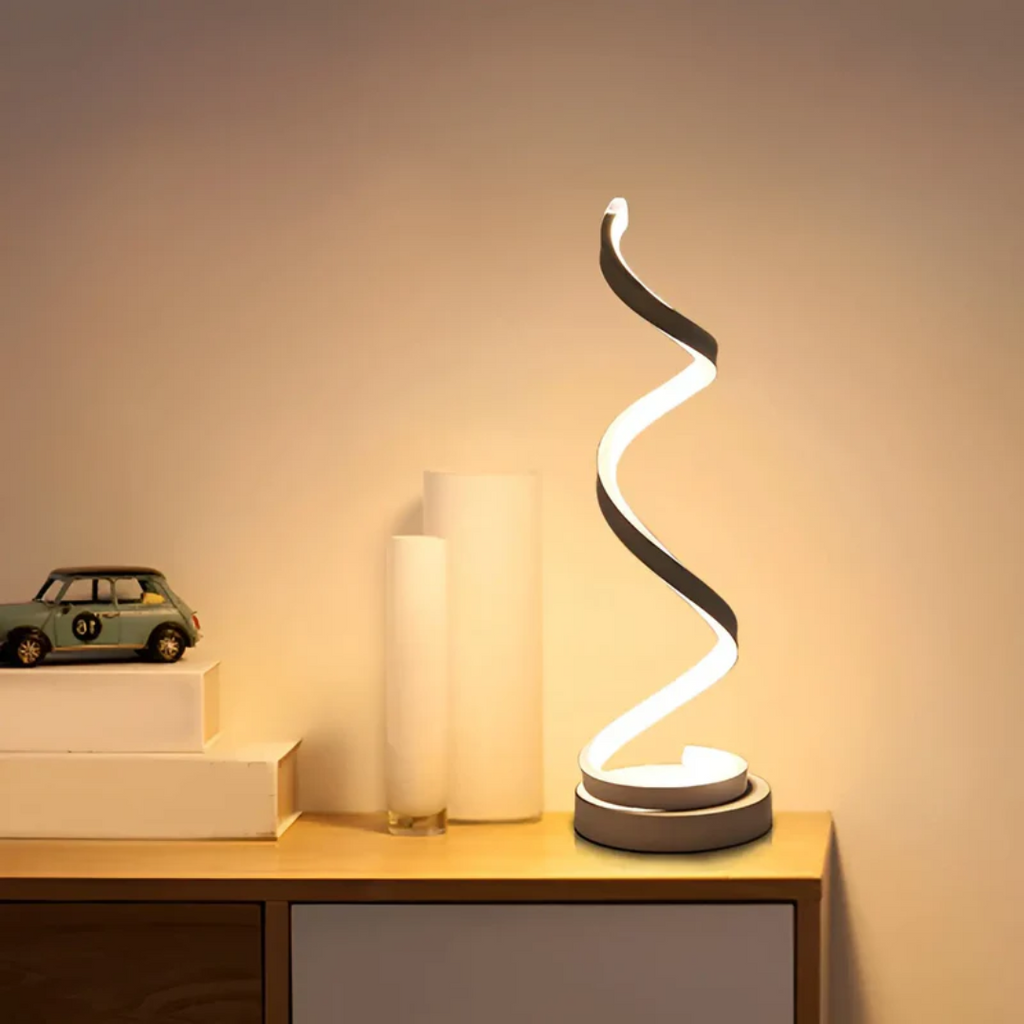 LumaSpiral Dimmable Lamp With Efficient LED Modern Spiral Table Light