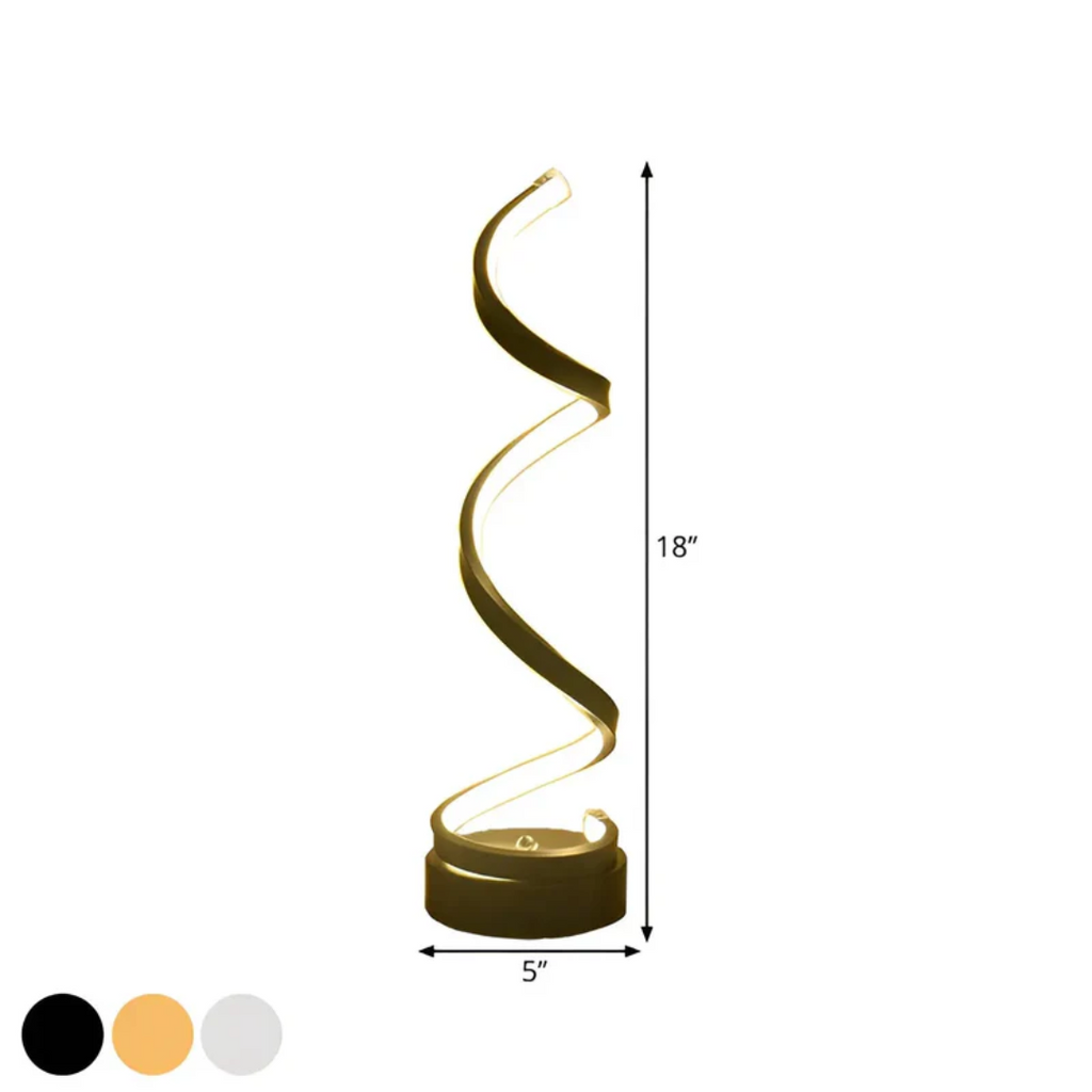 LumaSpiral Dimmable Lamp With Efficient LED Modern Spiral Table Light