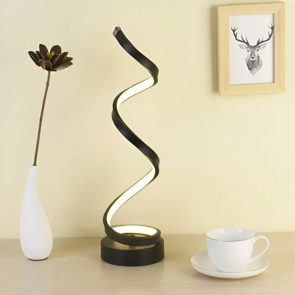 LumaSpiral Dimmable Lamp With Efficient LED Modern Spiral Table Light