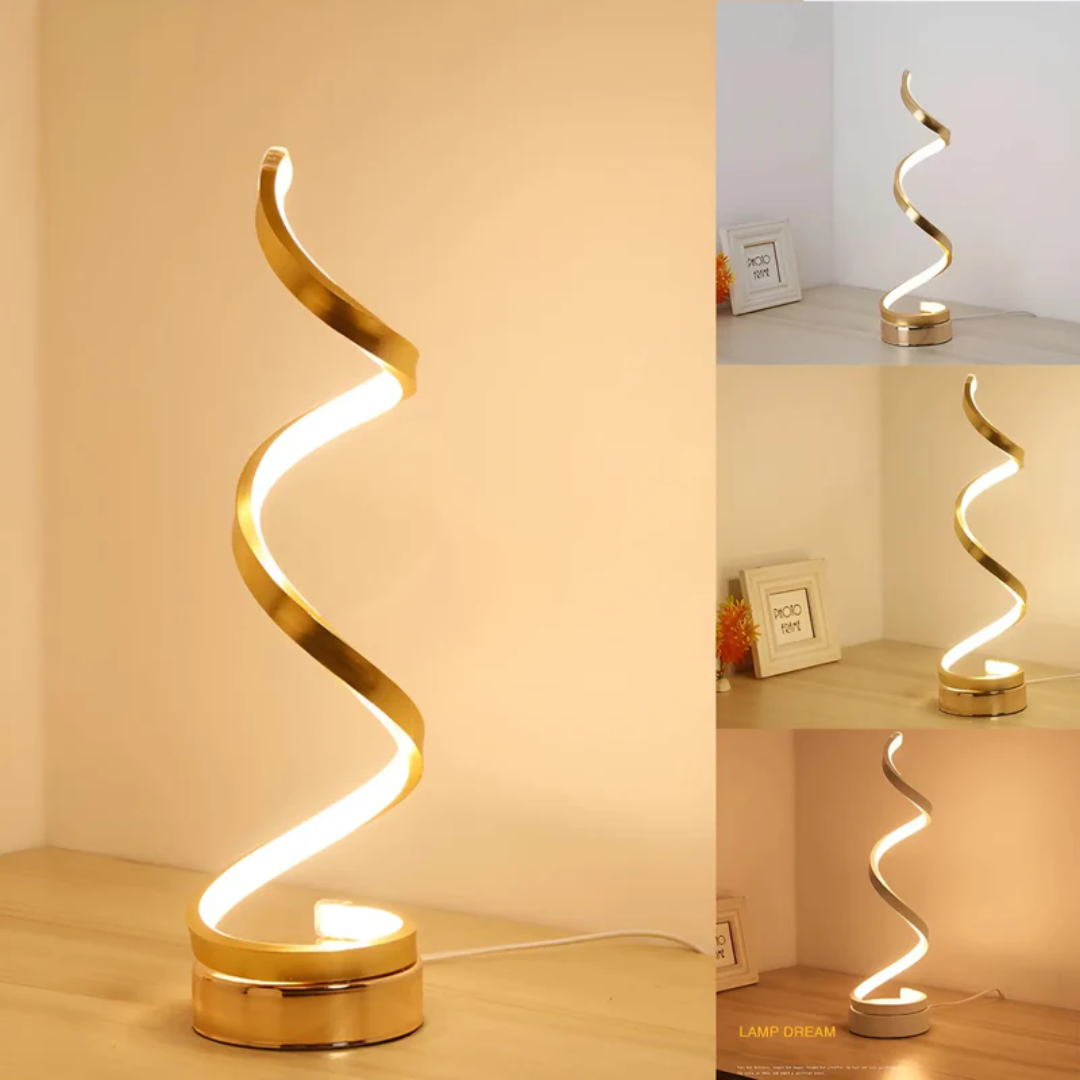 LumaSpiral Dimmable Lamp With Efficient LED Modern Spiral Table Light