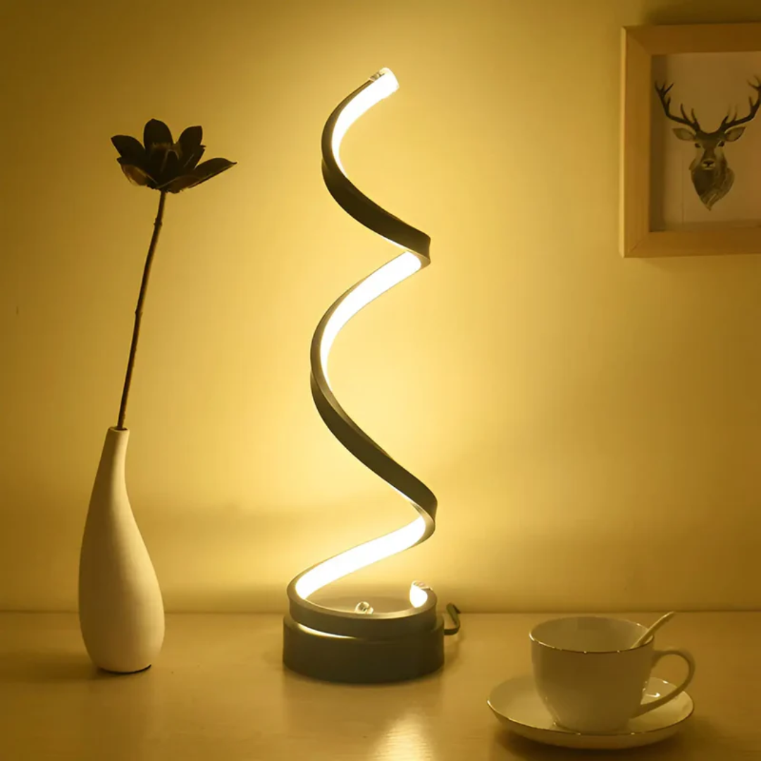 LumaSpiral Dimmable Lamp With Efficient LED Modern Spiral Table Light