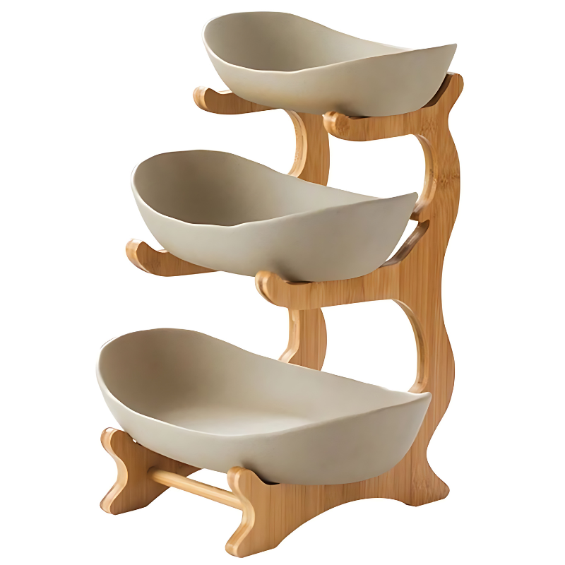 Modern Fruit Bowl Three Tier Kitchen Organizer For Elegant Display