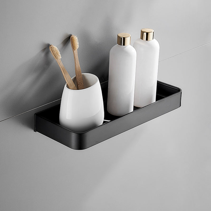 Matt Black Modern Bathroom Accessory Set With Shelf Options In Stainless Steel