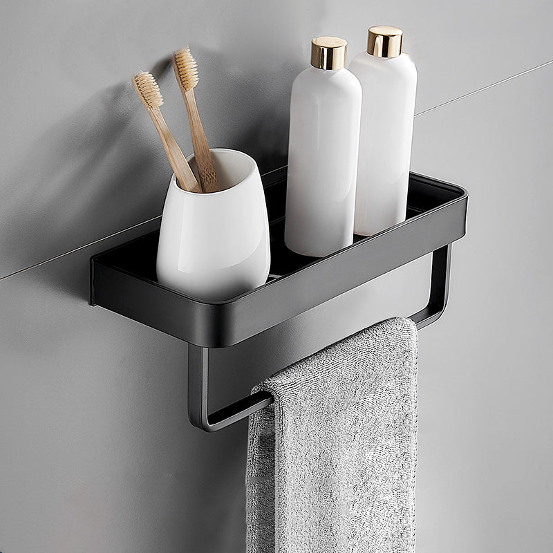 Matt Black Modern Bathroom Accessory Set With Shelf Options In Stainless Steel