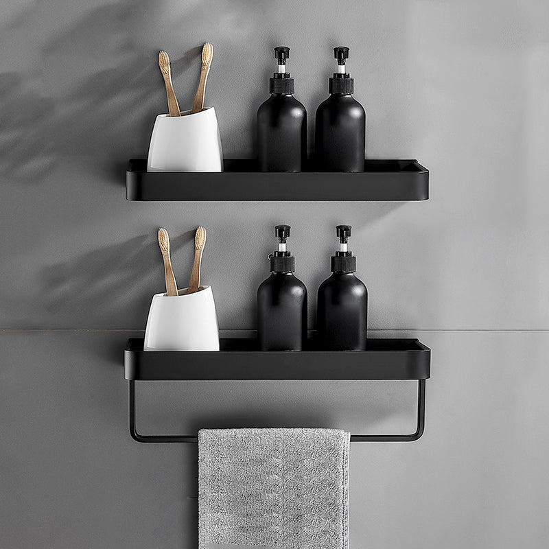 Matt Black Modern Bathroom Accessory Set With Shelf Options In Stainless Steel