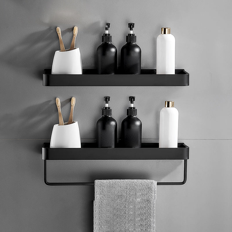 Matt Black Modern Bathroom Accessory Set With Shelf Options In Stainless Steel
