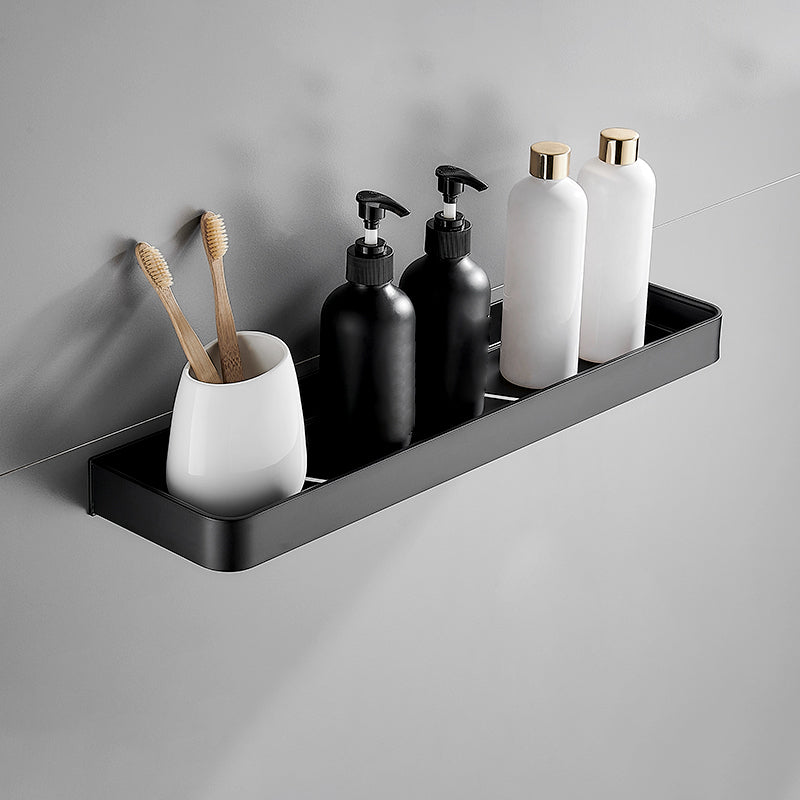 Matt Black Modern Bathroom Accessory Set With Shelf Options In Stainless Steel
