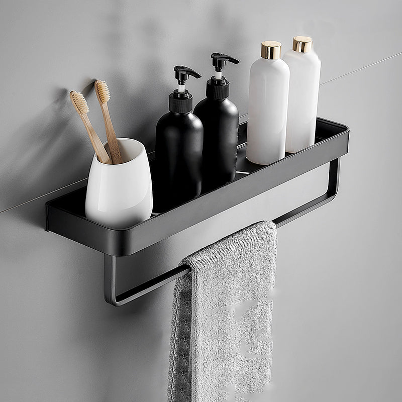 Matt Black Modern Bathroom Accessory Set With Shelf Options In Stainless Steel
