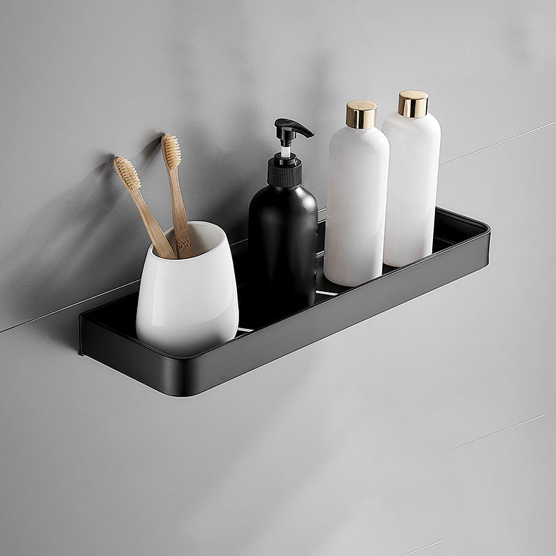 Matt Black Modern Bathroom Accessory Set With Shelf Options In Stainless Steel