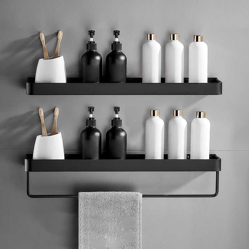 Matt Black Modern Bathroom Accessory Set With Shelf Options In Stainless Steel