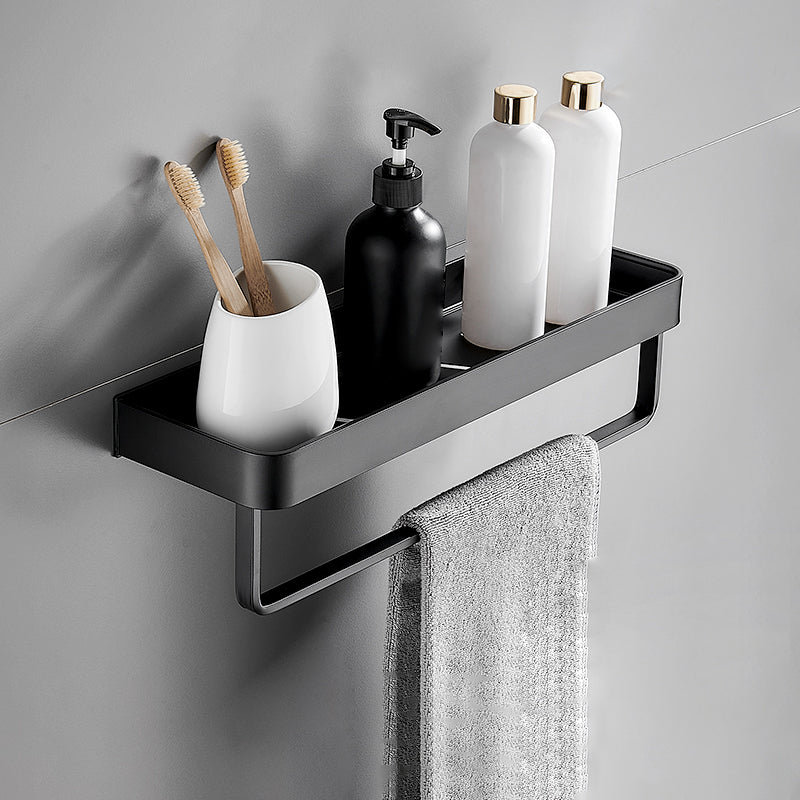 Matt Black Modern Bathroom Accessory Set With Shelf Options In Stainless Steel