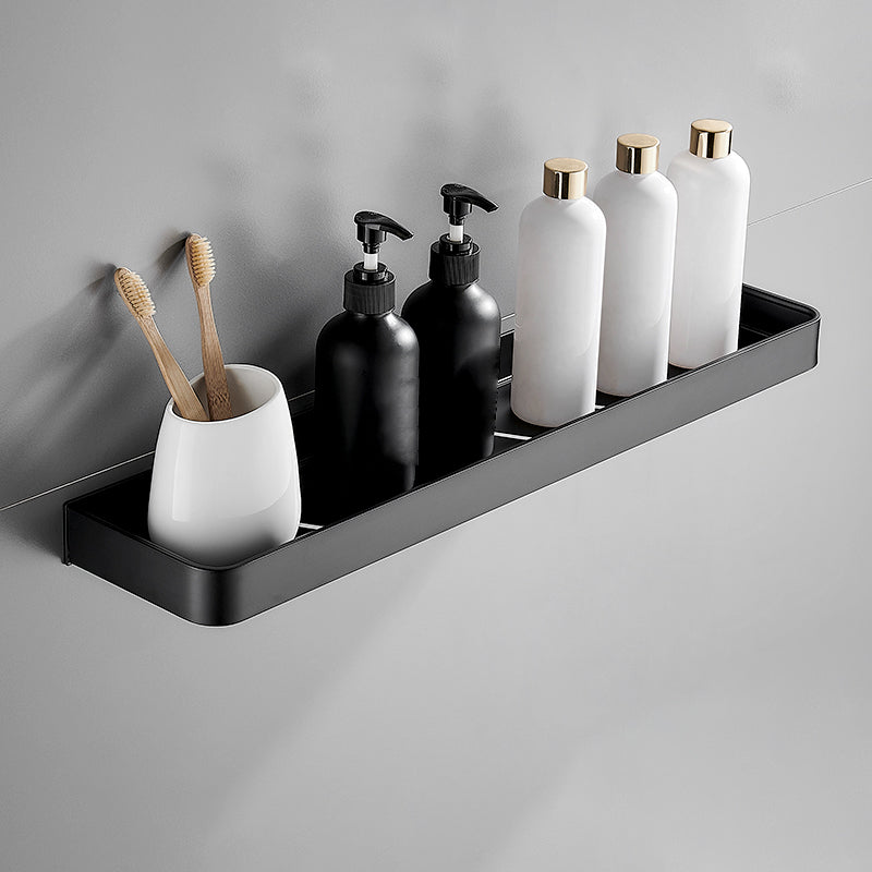 Matt Black Modern Bathroom Accessory Set With Shelf Options In Stainless Steel