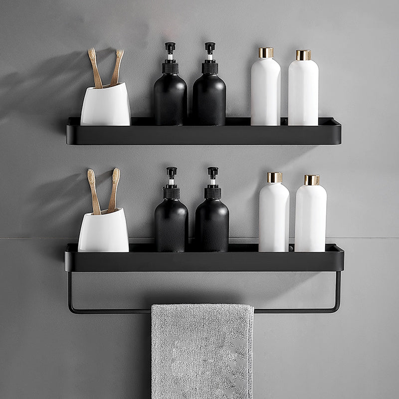 Matt Black Modern Bathroom Accessory Set With Shelf Options In Stainless Steel