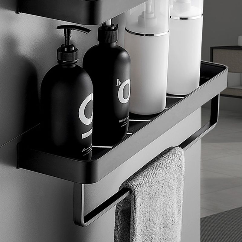 Matt Black Modern Bathroom Accessory Set With Shelf Options In Stainless Steel