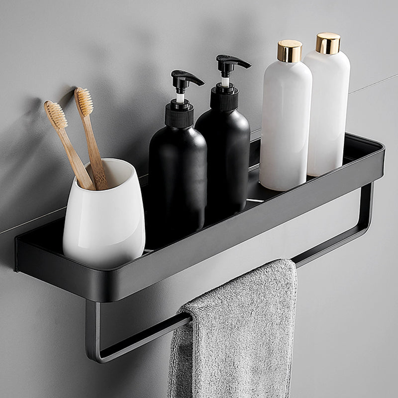 Matt Black Modern Bathroom Accessory Set With Shelf Options In Stainless Steel