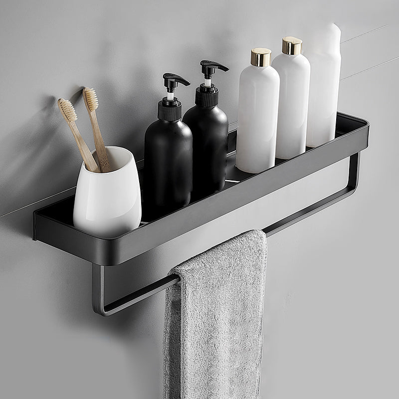 Matt Black Modern Bathroom Accessory Set With Shelf Options In Stainless Steel