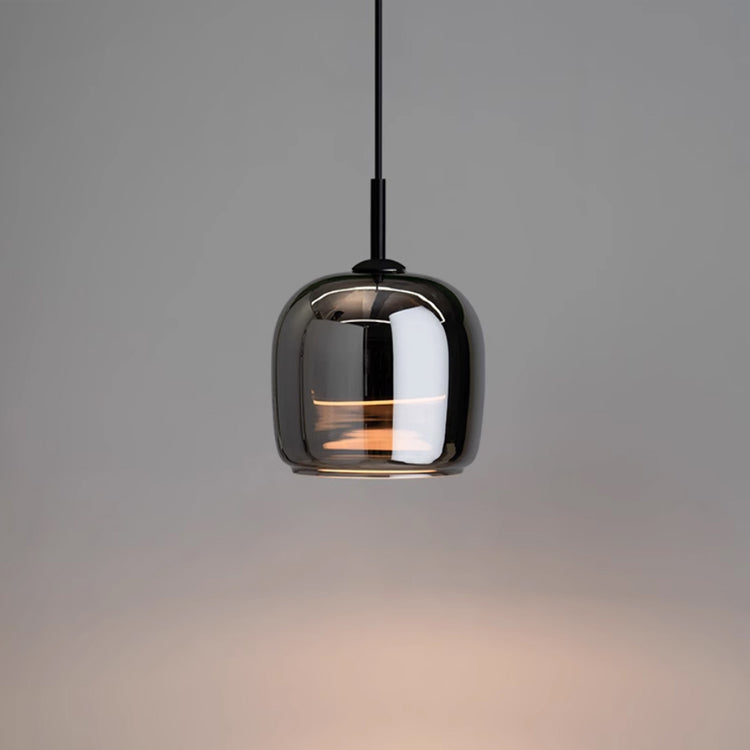 Arden Black Ceiling Pendant With Shade Of Smoked Glass