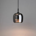 Arden Black Ceiling Pendant With Shade Of Smoked Glass