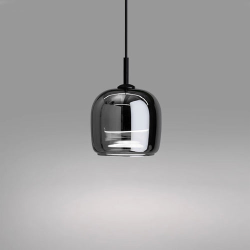 Arden Black Ceiling Pendant With Shade Of Smoked Glass