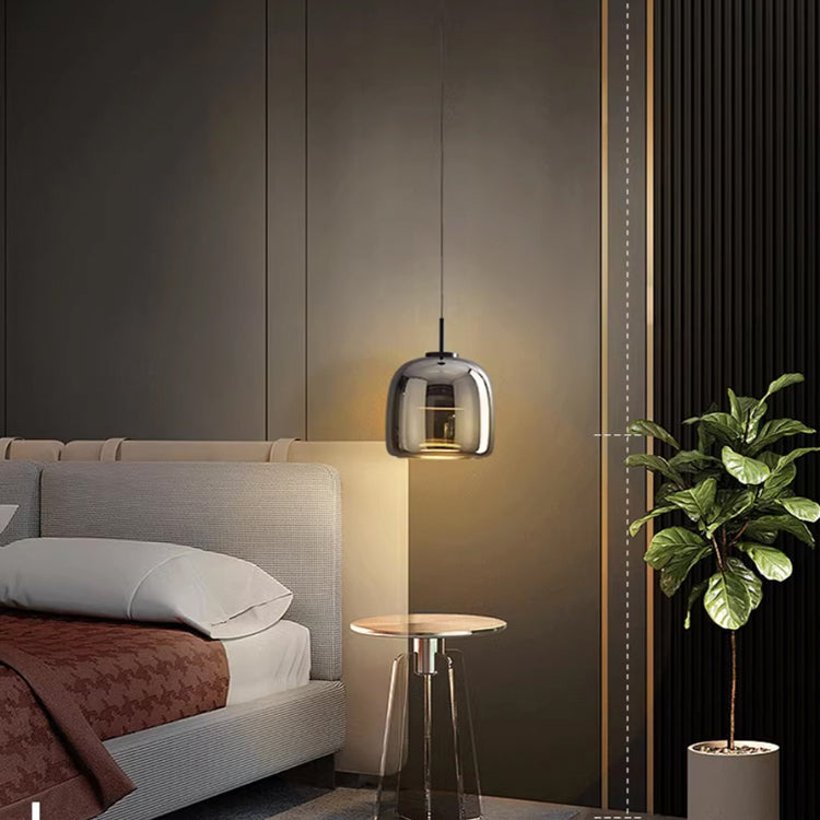 Arden Black Ceiling Pendant With Shade Of Smoked Glass