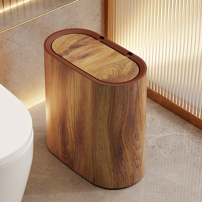 Modern Waste Bin Slim Covered Lid For Small Bathroom Spaces
