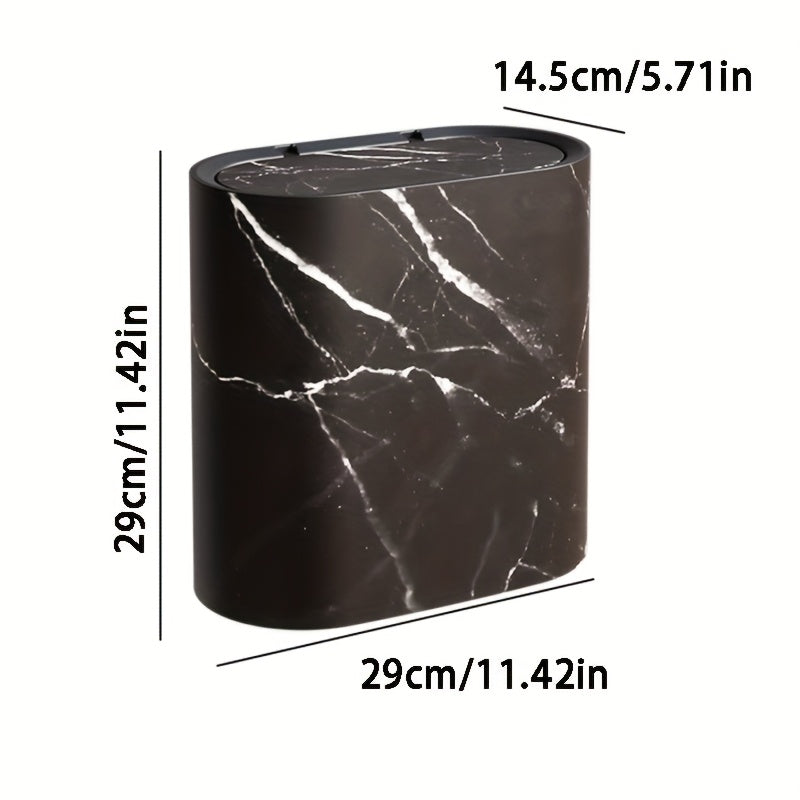 Modern Waste Bin Slim Covered Lid For Small Bathroom Spaces