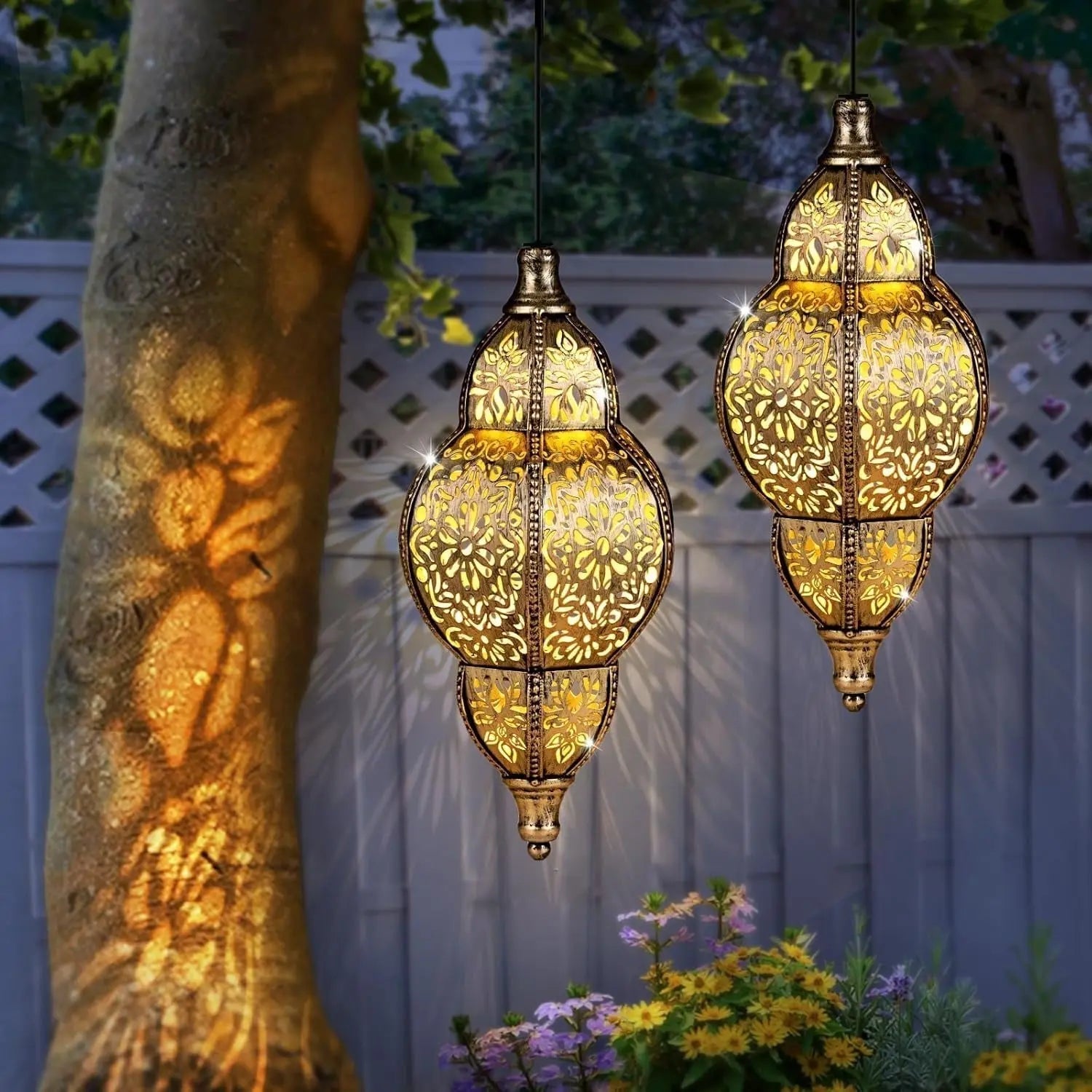 Moroccan Solar Lanterns For Outdoor Ambiance With Automatic Activation