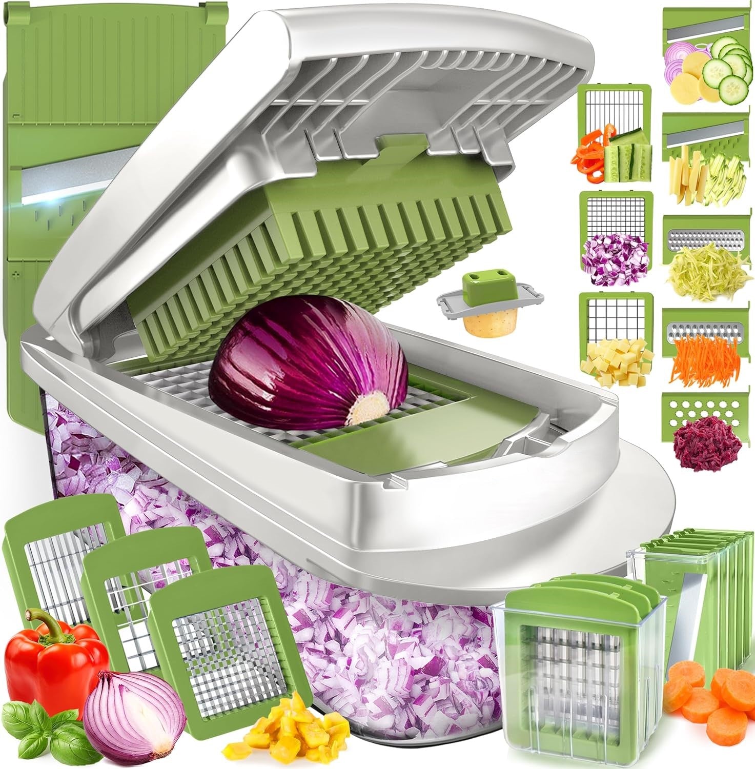 MultiPrep 10-In-One Veggie Slicer With Eight Blades For Quick Meal Prep